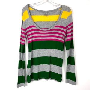 Old Navy Striped Long Sleeve Cotton Modal Top